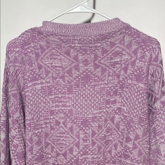 Purple Geometric Pattern Men's Sweater - Picture 6 of 9